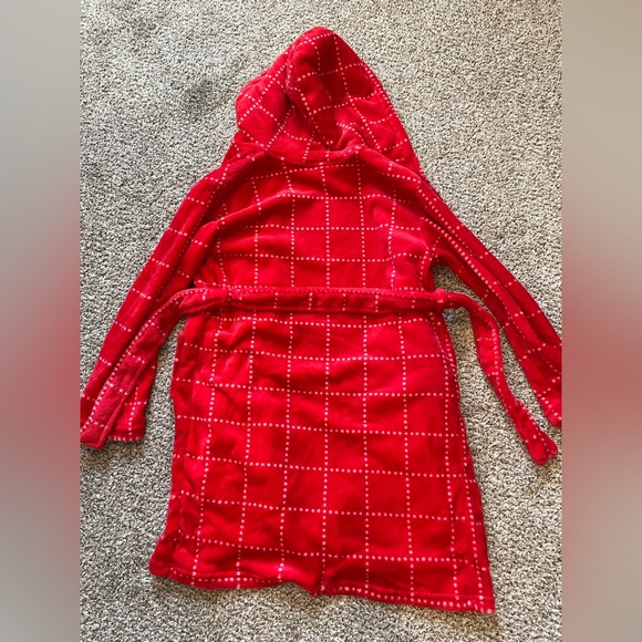 Topia Red Checkered Kids Robe size M like new - Picture 3 of 6